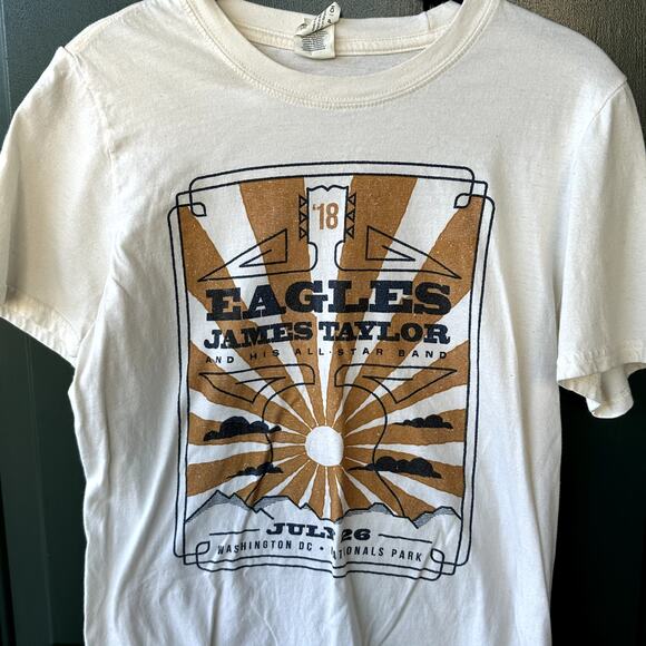2018 Eagles and James Taylor Washington DC Concert Tee T-Shirt Nationals Park - Picture 2 of 7